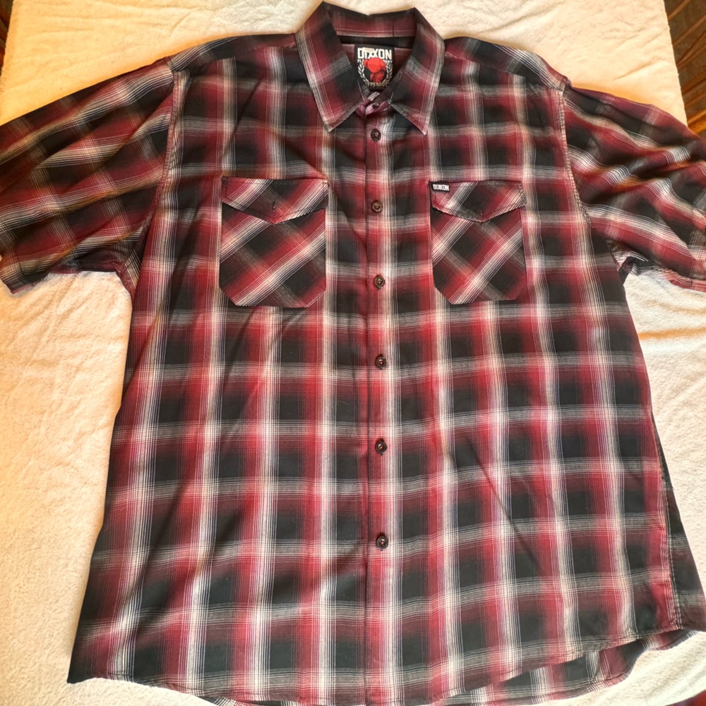 DIXXON Black and Red Plaid Casual Shirt
